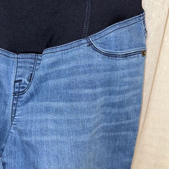 isabel 4/27 Medium Wash Blue Maternity Denim Jegging Criss Cross Back - Picture 8 of 14